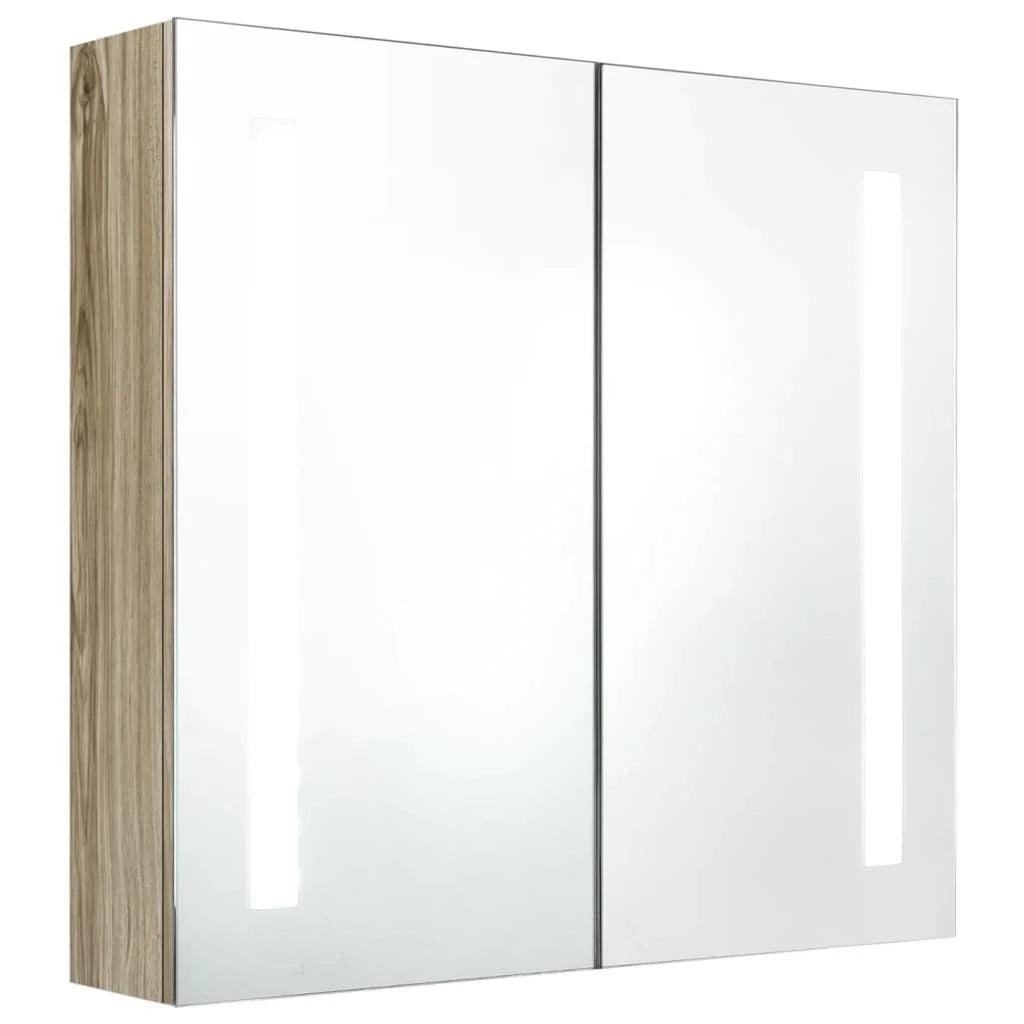 Mobile da bagno con specchio LED 62 x 14 x 60 cm rovere 02_0006592