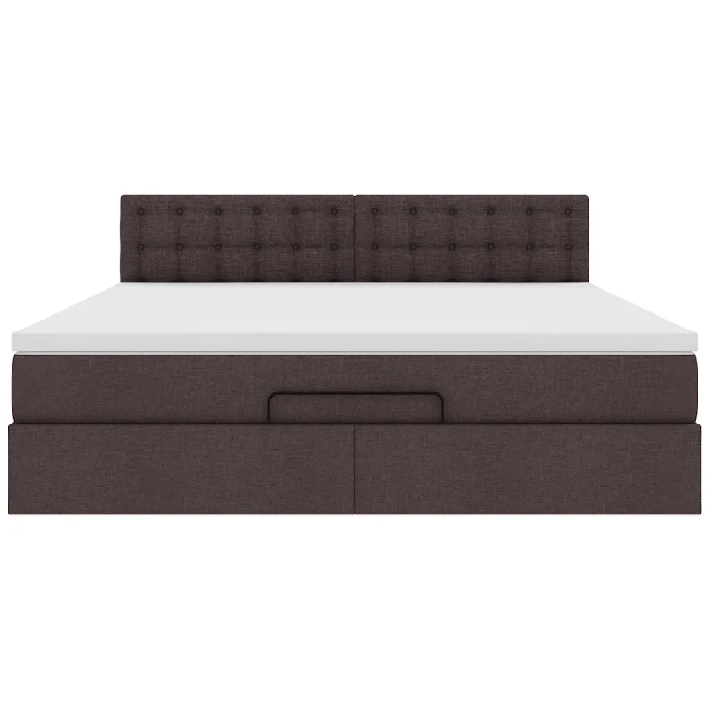 Struttura Letto Pouf con Materasso 160x200 cm in Tessuto 3312488