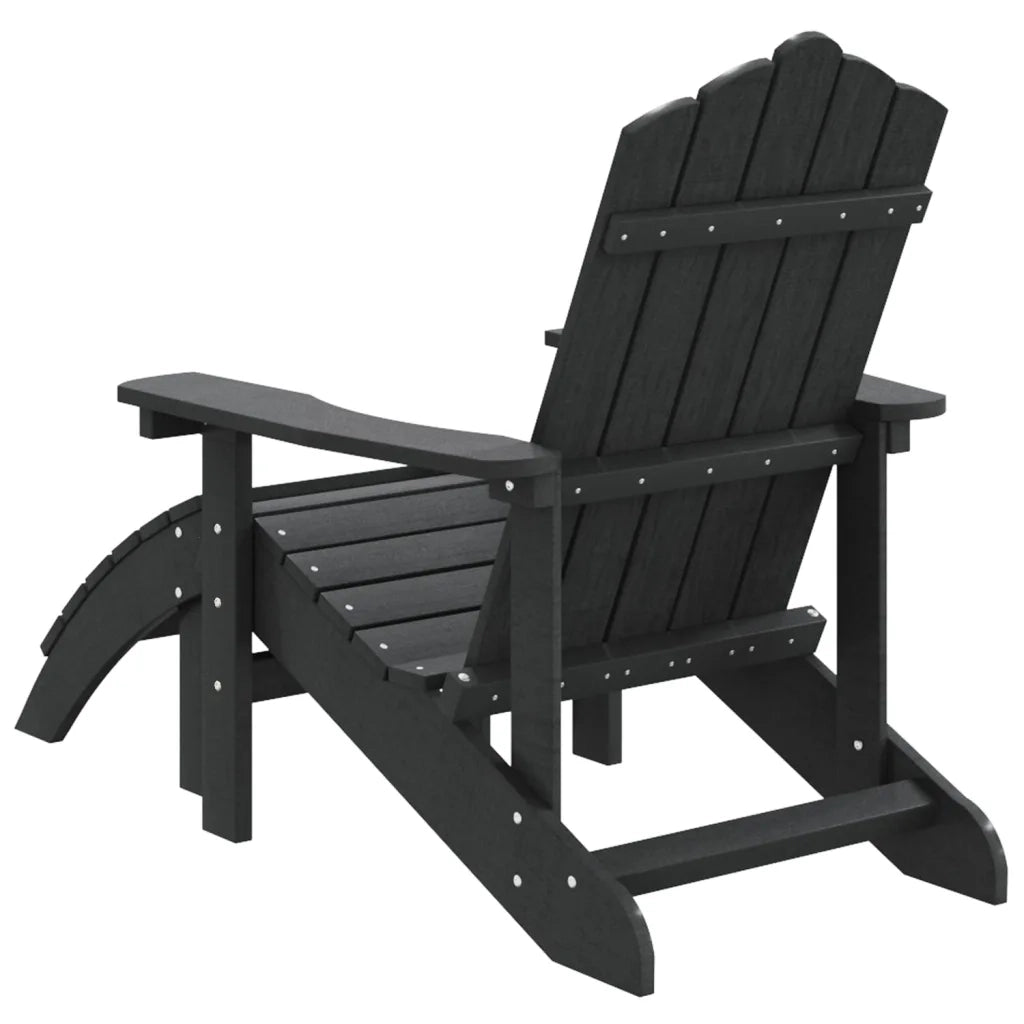 Sedia da Giardino | Sedie da Esterno Adirondack con Poggiapiedi Antracite in HDPE