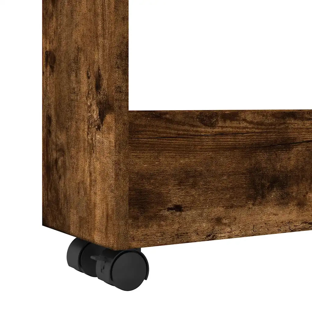 Carrello Stretto a 3 Livelli Rovere Fumo in Truciolato 855245