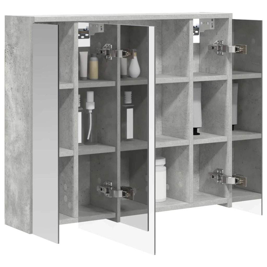 Mobiletto per specchio da bagno Grigio cemento