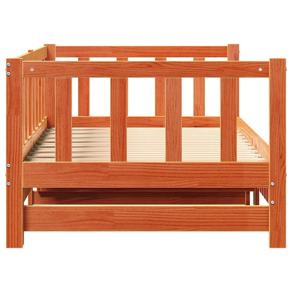 Letto Giorno Estraibile Marrone cerato 193.5 x 184 x 66 cm