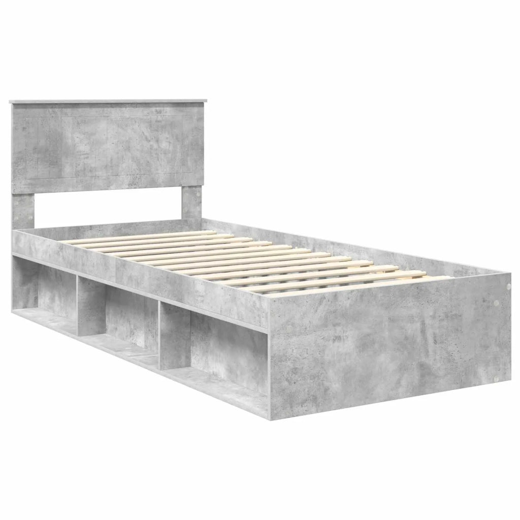 Struttura del letto Grigio Concretè 90 x 190 cm Pino massello