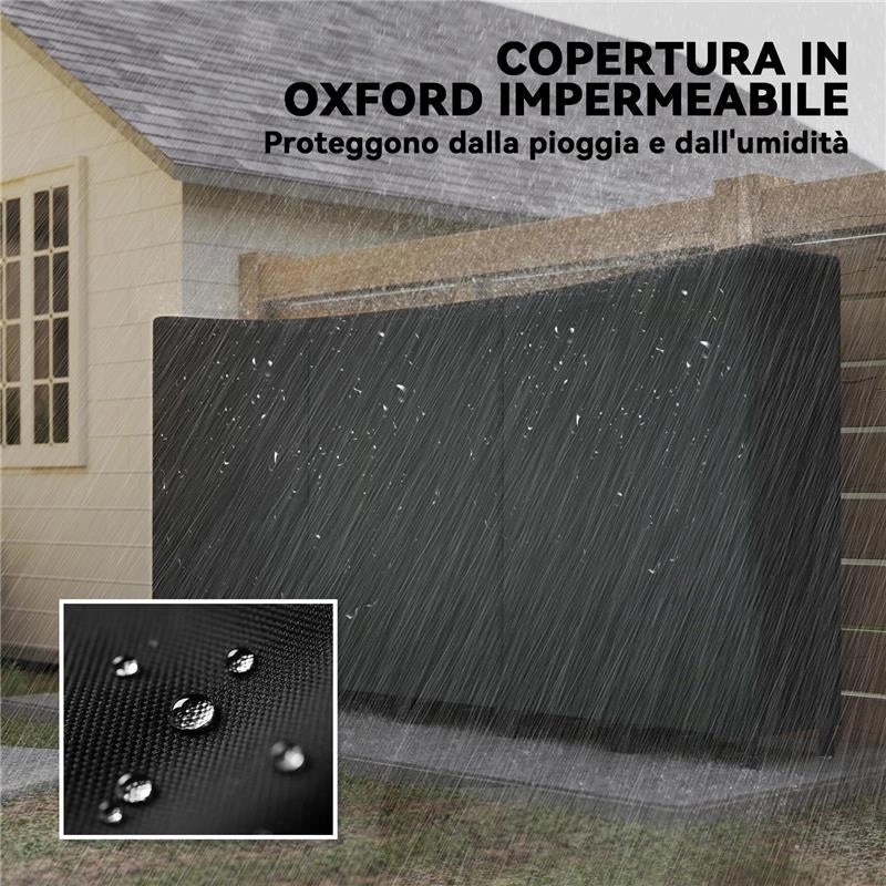 LEGNAIA DA ESTERNO IN METALLO CON TELO IMPERMEABILE, CAPACITÀ 0.8M STRUTTURA REGOLABILE, 235X31X116 CM, NERO