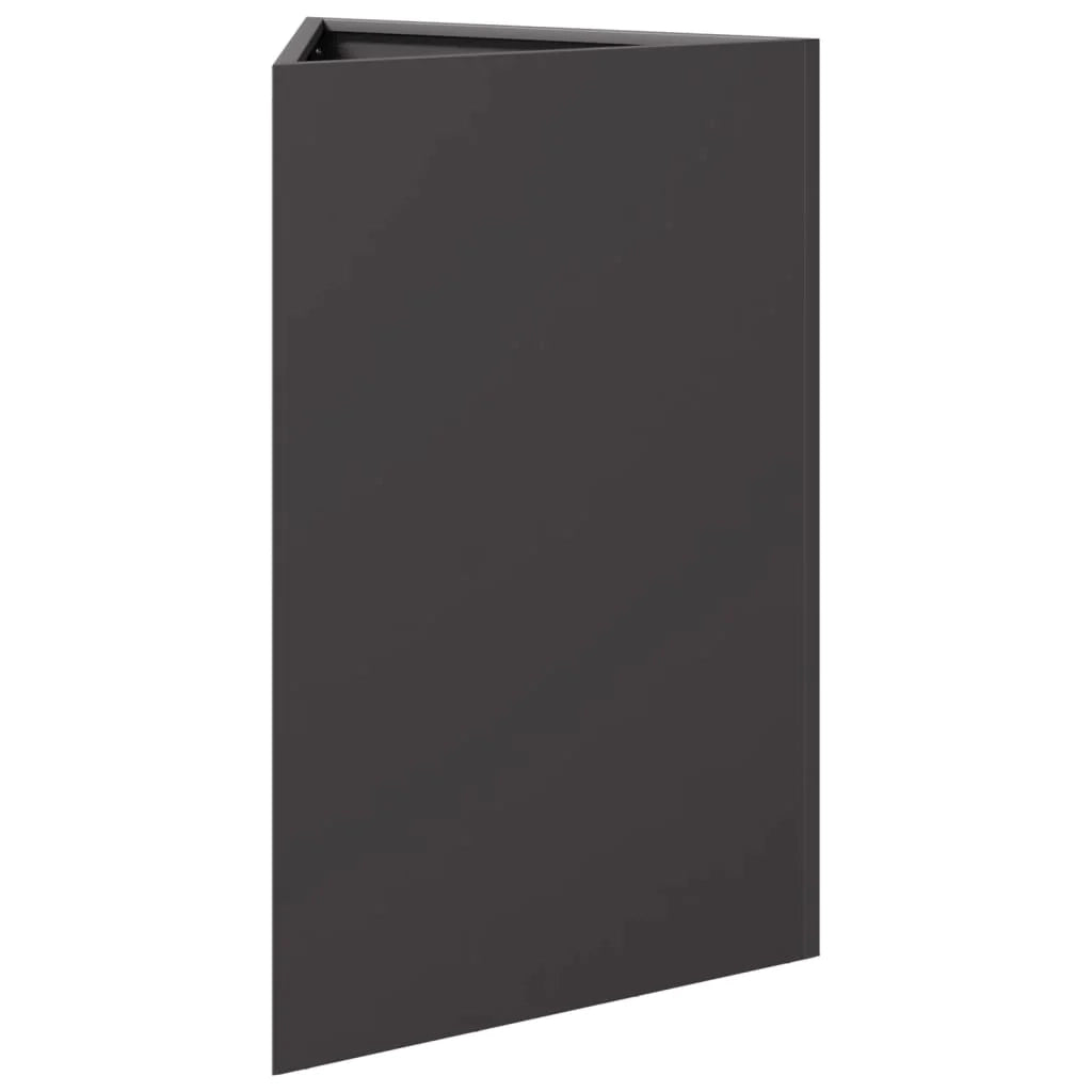 Fioriera rialzata per piante fiori terrazza giardino triangolare 50 x 43 x 75 cm acciaio nero 02_0038816