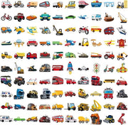 100 Sticker per Auto per Bambini - Decorazione DIY per Ragazzi e Ragazze - Treno, Aereo, Elicottero, Ambulanza e Altro - Tema Trasporto - Bambini - Sticker per Cassetta Porta Bagagli