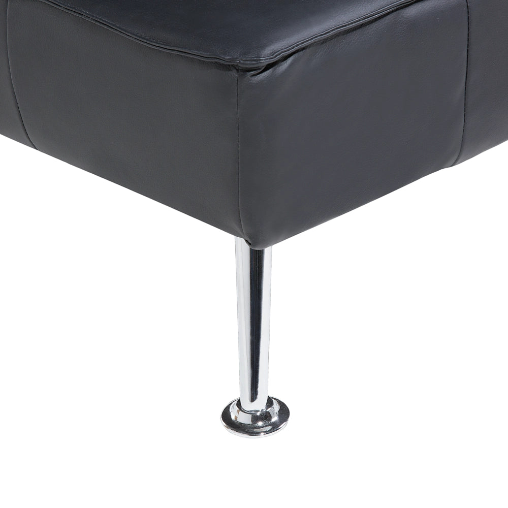Divano letto nero e marrone a 3 posti con rivestimento patchwork in ecopelle Click Clack