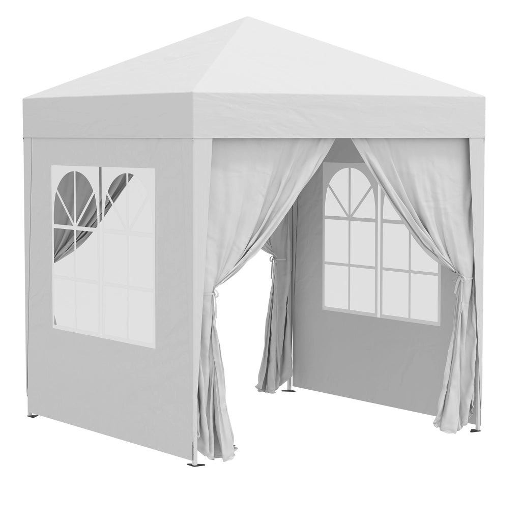 Gazebo Pieghevole Pop Up 2x2 m ¨C zephmum ¨C Poliestere Acciaio Bianco
