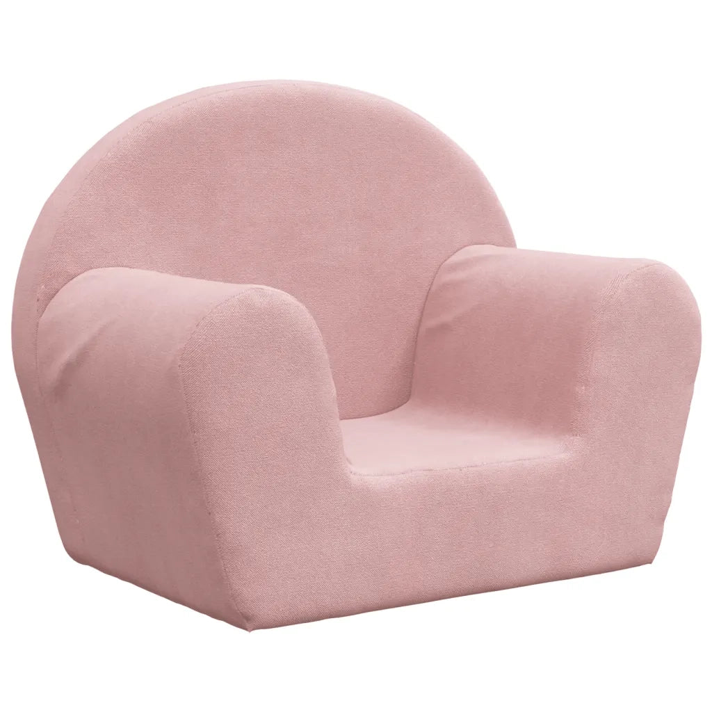Divano per Bambini-Sofa-Divanetto rosa in morbido peluche 643387