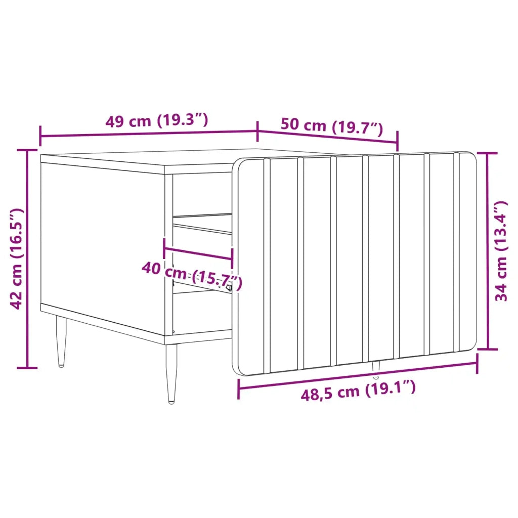 Tavolino da salotto Nero 49 x 50 x 42 cm Legno ingegnerizzato 894506