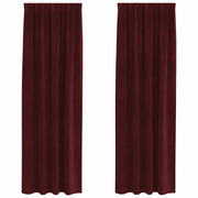 Tende Oscuranti | Tende Blackout 2 pz Rosso Vino 140 x 260 cm Velluto