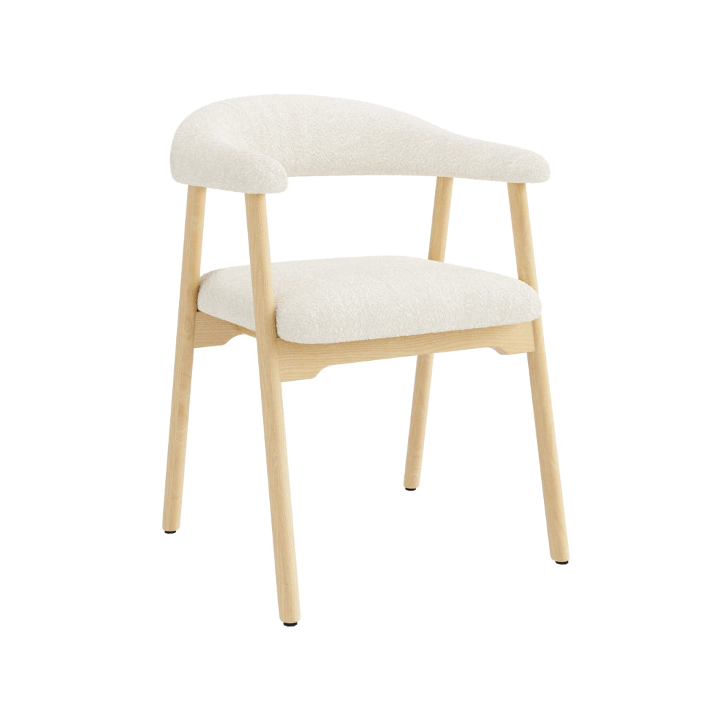SEDIA da pranzo Set da 4 pezzi Bouclé e legno massello Naturale
