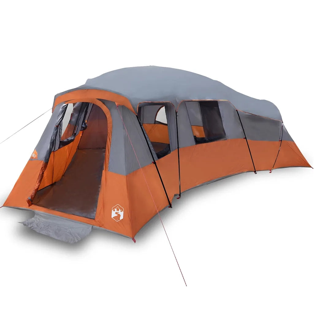 vidaXL Tenda Familiare Grigio e arancione 762 x 655 x 218 cm