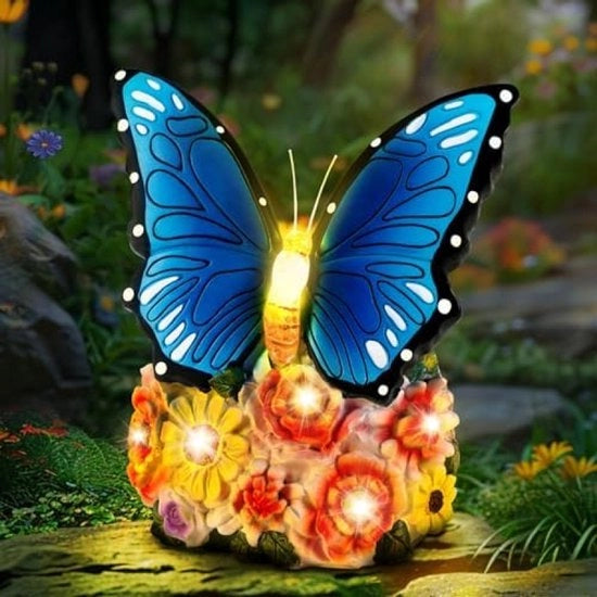 Decorazione Esterna Solare con Farfalla con Illuminazione Solaria