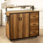 Trolley da cucina - Con ripiano per asciugamani - MDF - 113x106x69 cm