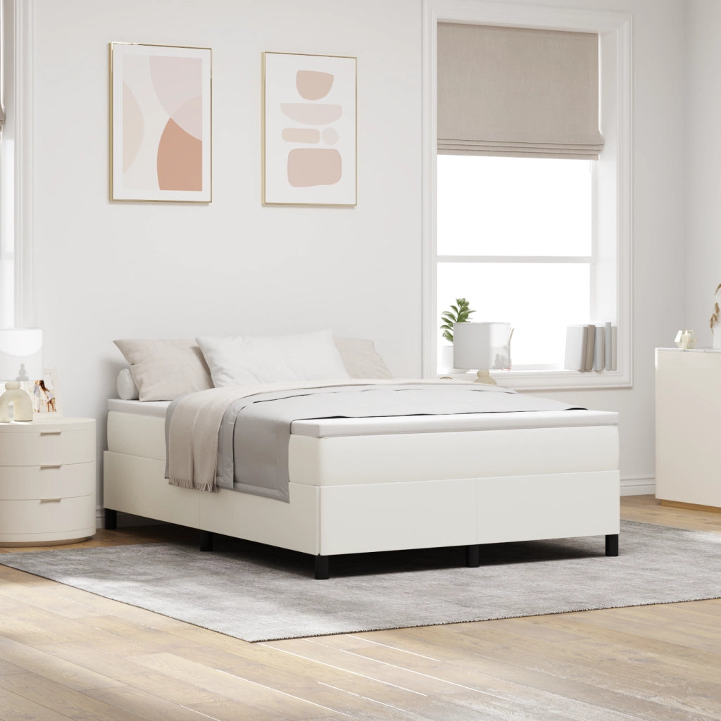 Struttura Letto Panna 140x190 cm Tessuto A Coste