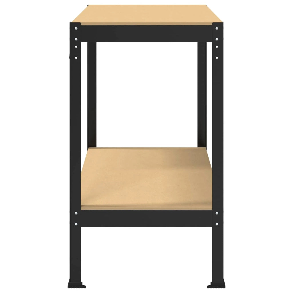 Banco da lavoro con lo scaffale Nero 115 x 55 x 91 cm 42020128