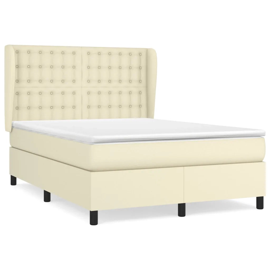 Giroletto a Molle con Materasso Crema 140x200 cm in Similpelle 3129035