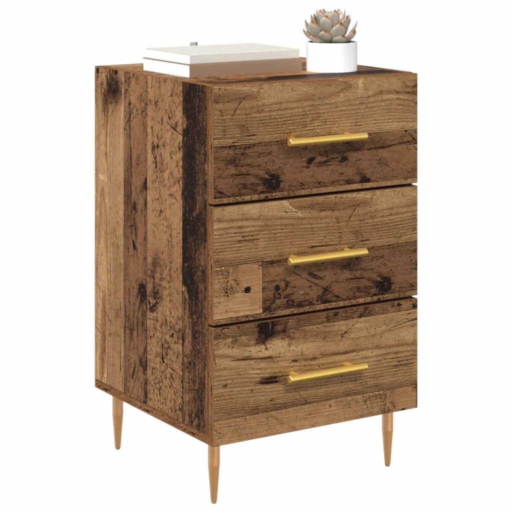 Armadio da Notte con cassetto Legno vecchio 40 x 40 x 66 cm 882107