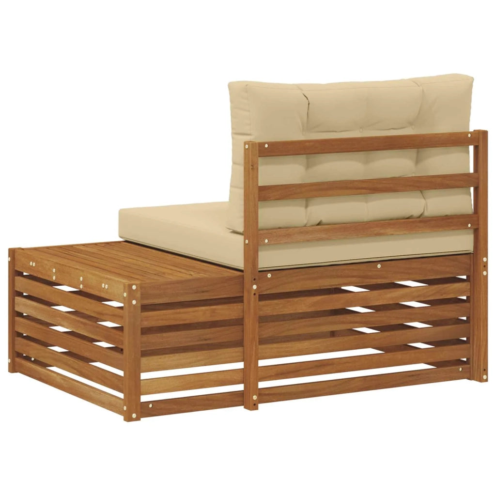 Divano da Giardino-Divano Esterno Finale 3 Pezzo Naturale e Beige 115 x 83 x 73 cm