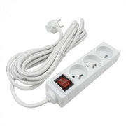 Prolunga elettrica 3 prese 5 m con interruttore Ecolight
