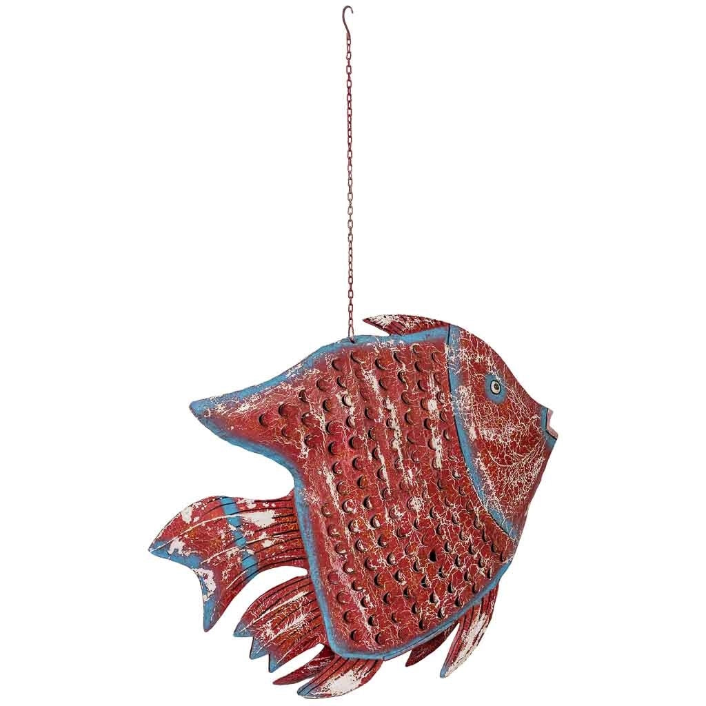 Portacandele pesce in ferro multicolore 110x13x80 cm