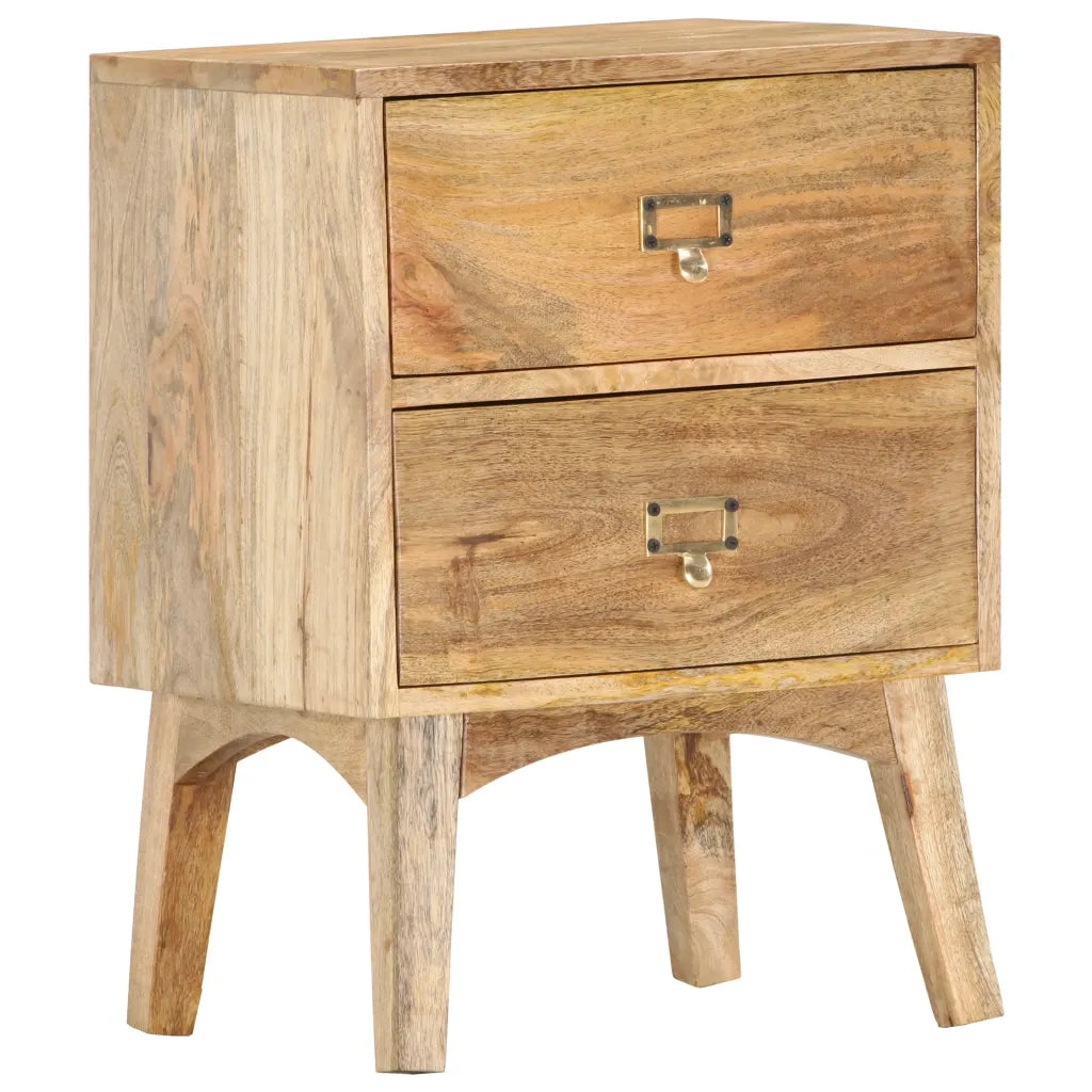 Comodino | Armadio da Notte | Mobiletto da notte 40x35x55 cm in Legno Massello di Mango