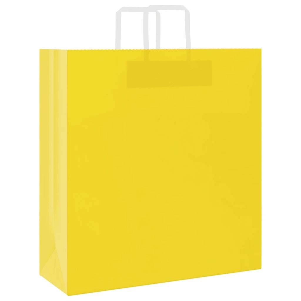 Sacchetti di Carta 250 pz con Manici Gialli 45x17x48 cm