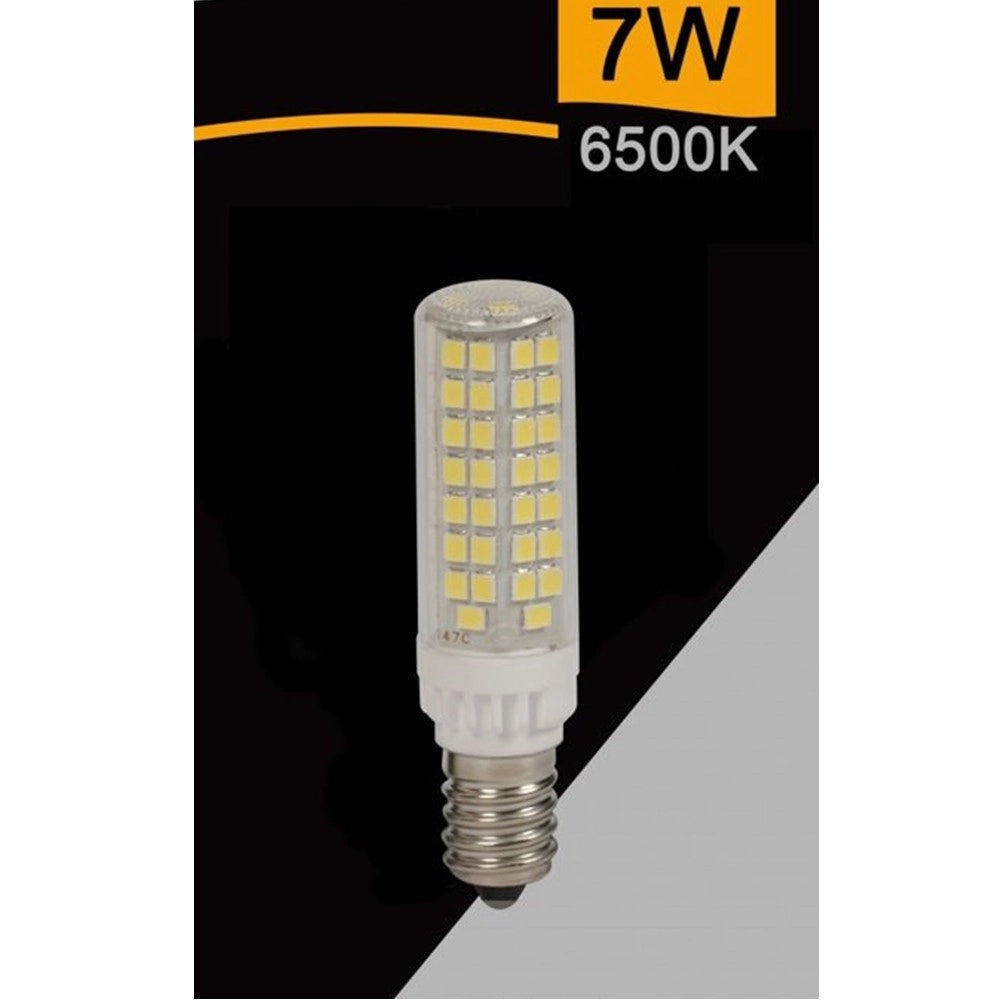 Trade Shop - Lampadina Led E14 7w 820lm Tubolare Luce Naturale Fredda Calda Sparac-e14-7w-ce2 - -bianco Freddo      -