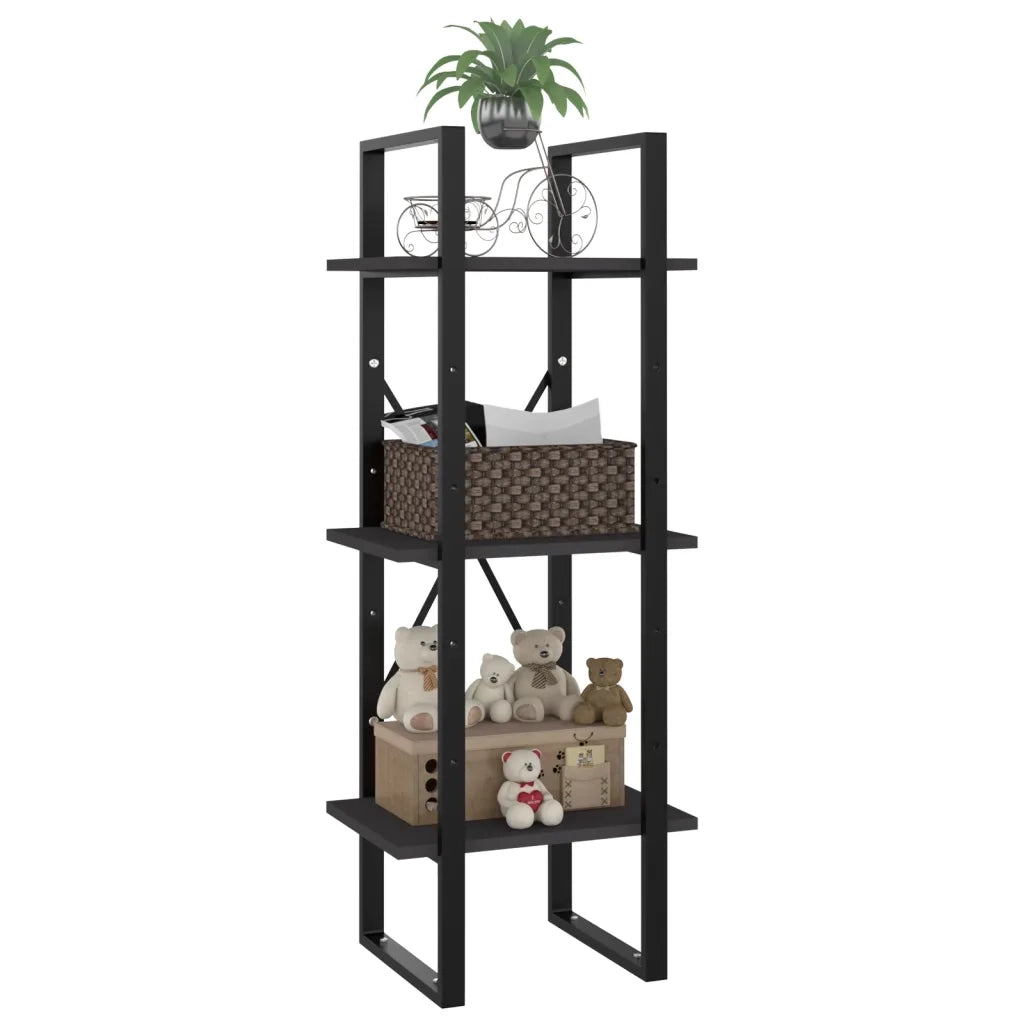 Libreria a 3 Ripiani Grigia 40x30x105 cm in Legno Multistrato 806489