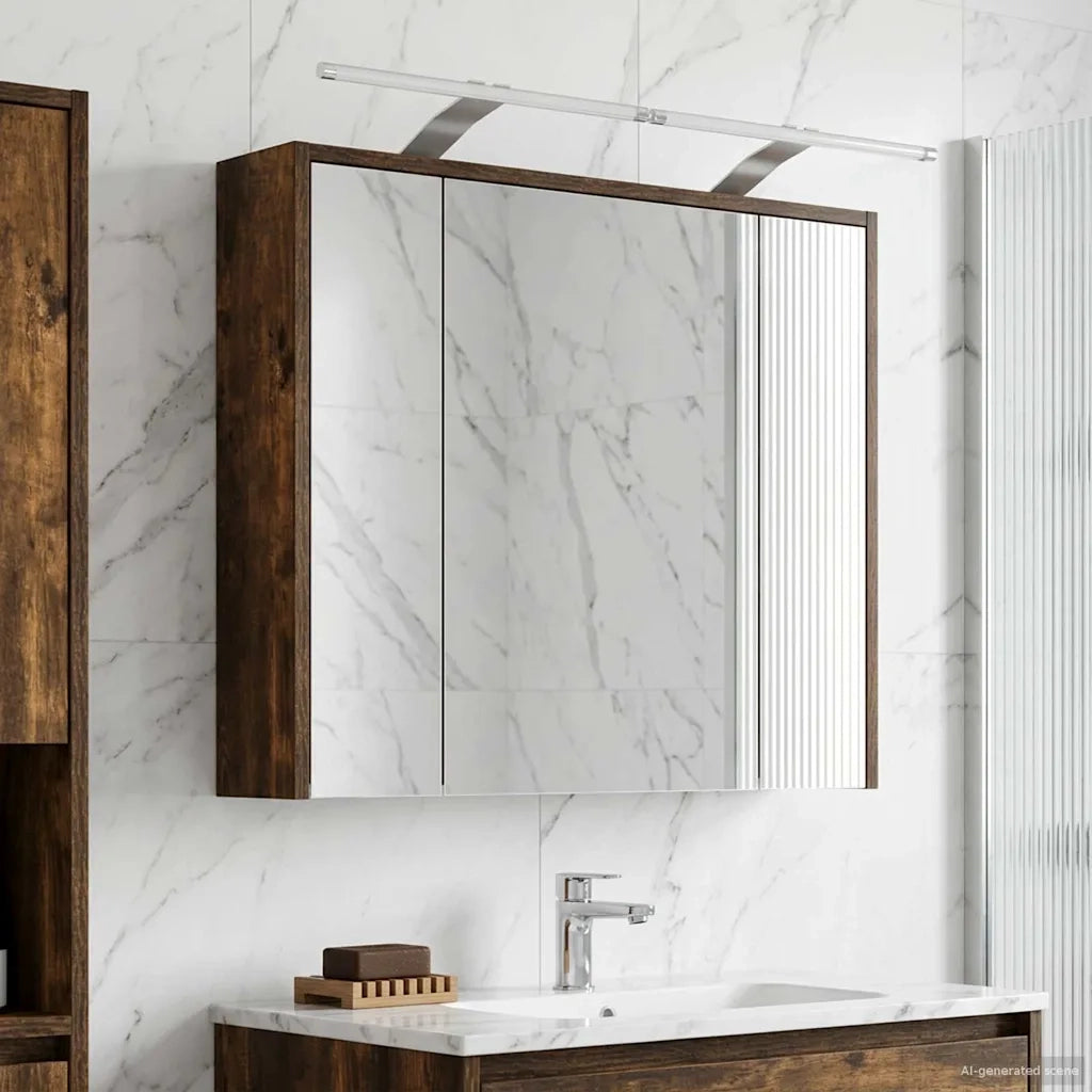 Mobiletto per specchio da Bagno | Armadio da bagno Rovere fum¨¦ 73,5 x 16 x 62,5 cm
