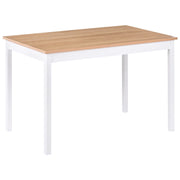 Tavolo da pranzo Tavolo da cucina in legno di pino chiaro con gambe bianche 74 x 120 x 75 cm