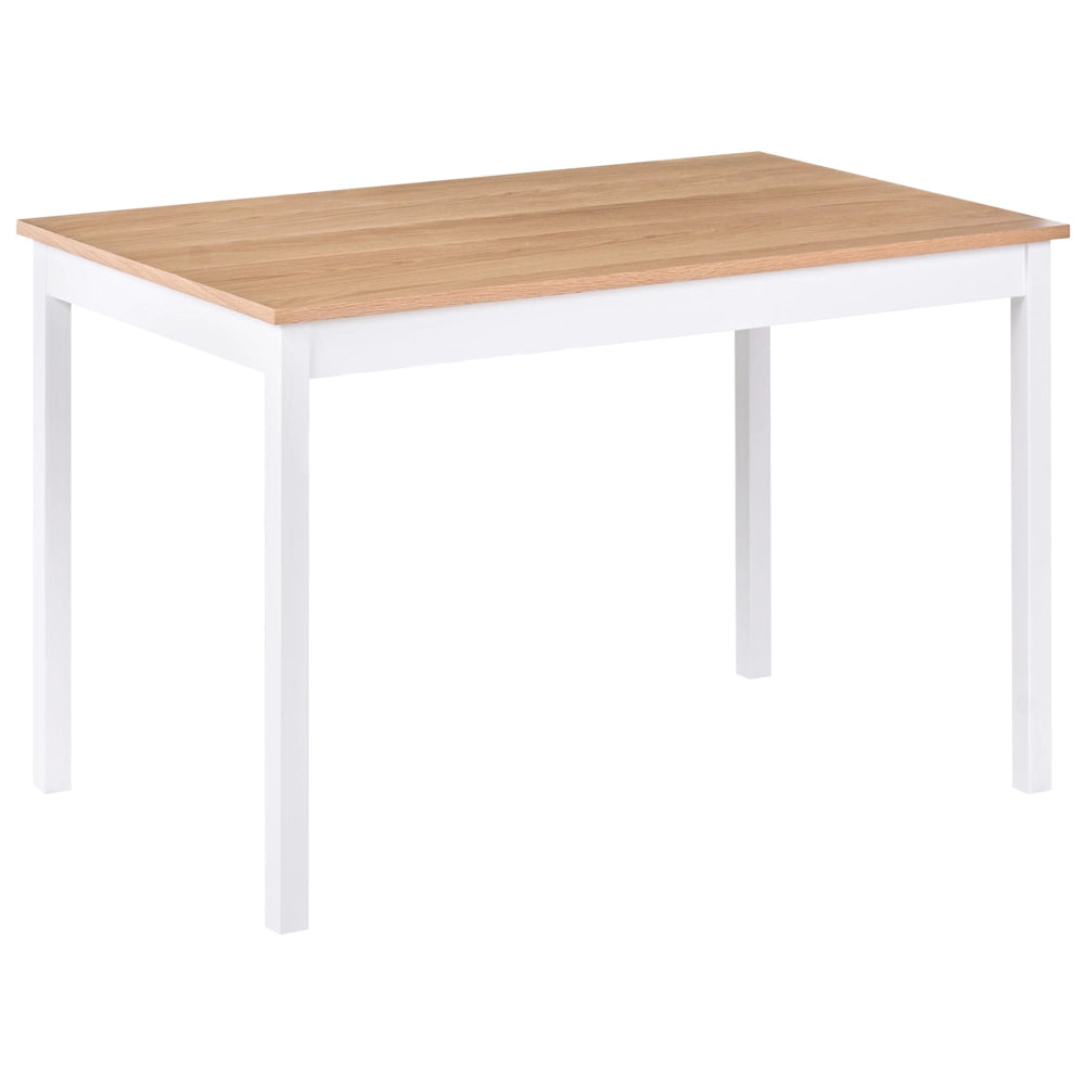 Tavolo da pranzo Tavolo da cucina in legno di pino chiaro con gambe bianche 74 x 120 x 75 cm
