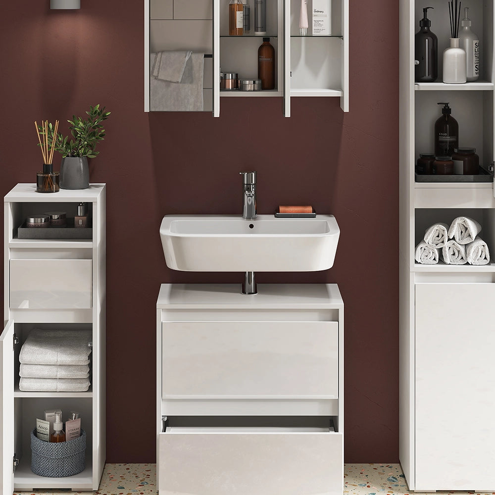 Set di mobili da bagno Majest Bianco lucido 4 parti Vicco
