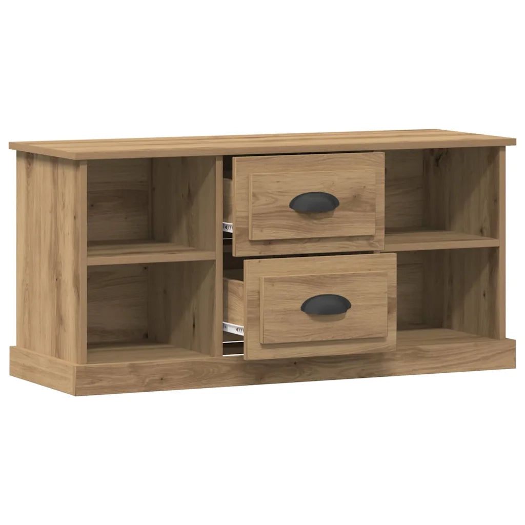 Mobile TV con cassetto-Credenza TV-Console TV Rovere artigianale 99,5 x 35,5 x 48 cm