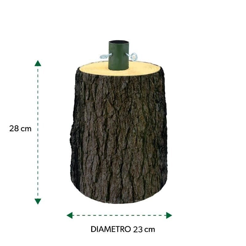 BASE PER ALBERO DI NATALE TRONCO REALISTICO DIAMETRO CM.23X28H PER ALBERI DA 120/150 CM CON KIT DI FISSAGGIO