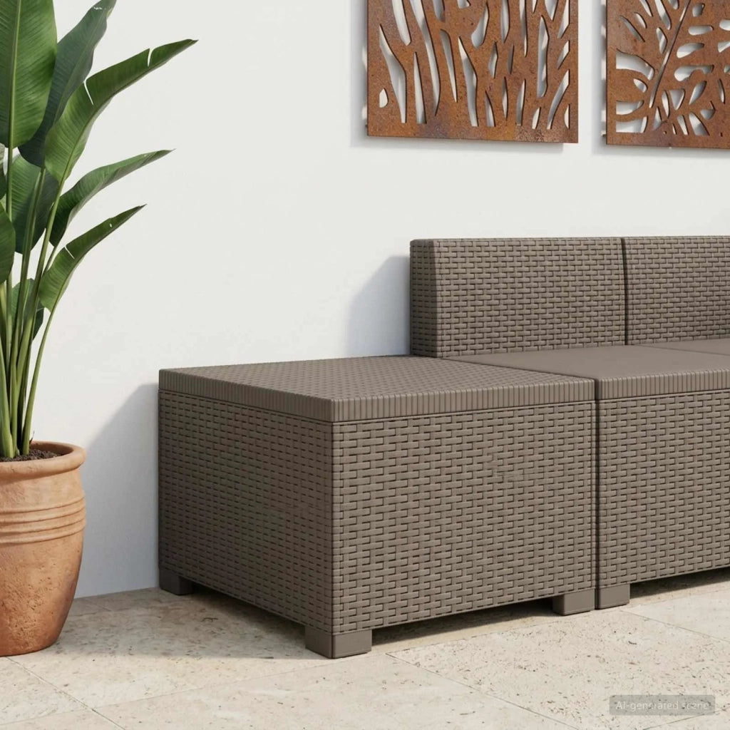 Divano da esterno-Divano da Giardino a 1 Posto Aspetto Rattan PP Grigio Chiaro 301493