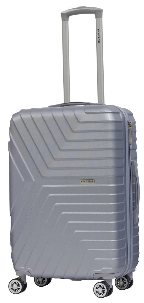 Set 3 Valigie Trolley Rigide in ABS 4 Ruote TSA Ravizzoni Calipso Silver
