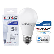 Lampada Led E27 A60 11W Bianco Freddo 6400K Bulbo Sfera Chip Samsung Garanzia 5 Anni SKU-233