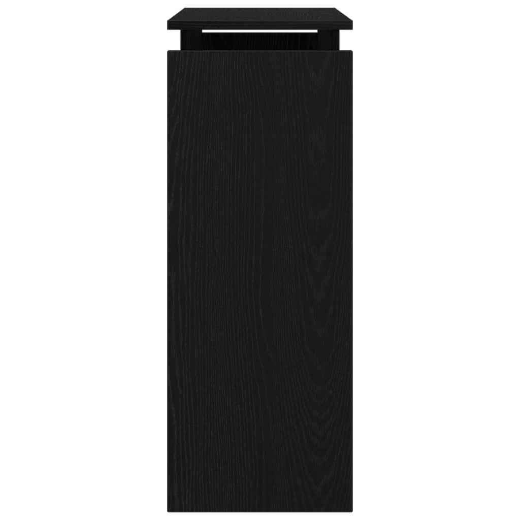 Tavolo Consolle  Nero Rovere 80x30x80 cm in Legno Ingegnerizzato