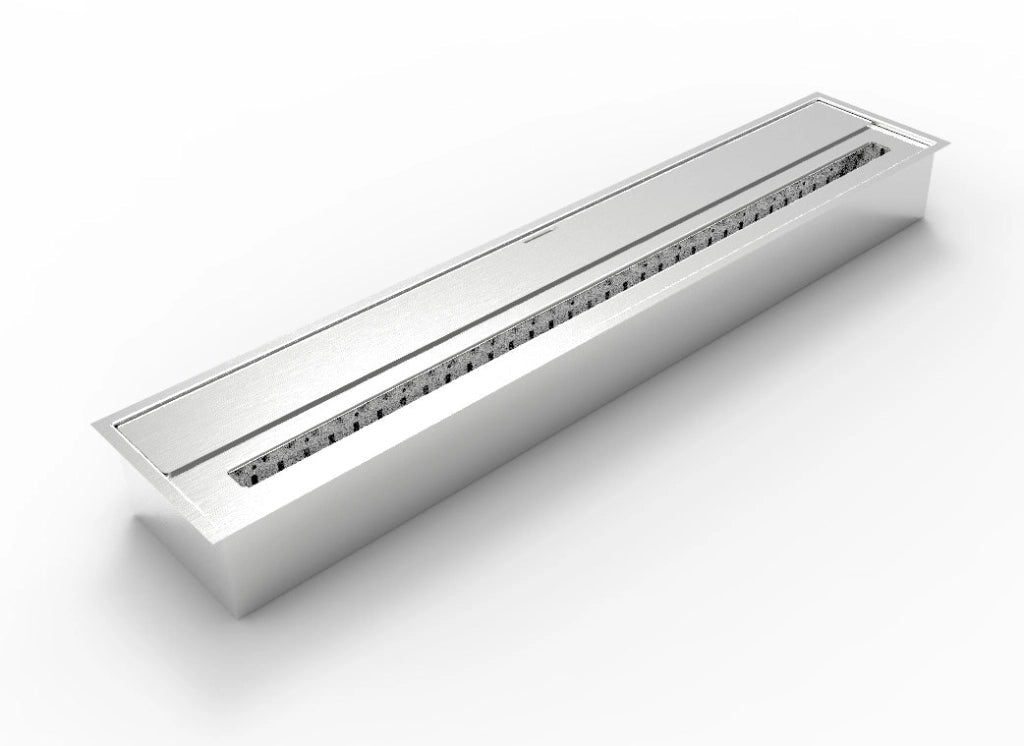 Bruciatore a Bioetanolo per Camini 91,5x18,7xH9,5 cm 7L in Acciaio Inox