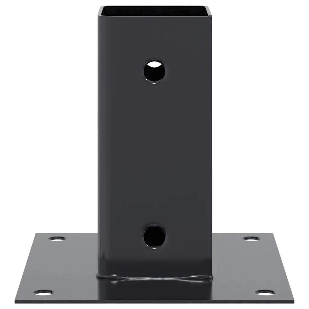 Basi per Pali Quadrati 12 pz 61x61mm Acciaio Verniciato Polvere