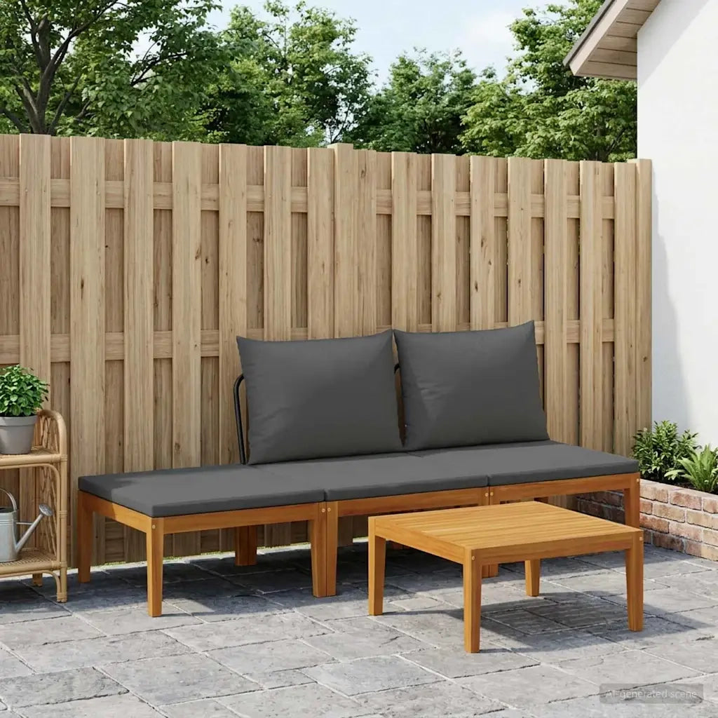4 pcs Legno massiccio di acacia e corda Naturale 3407759