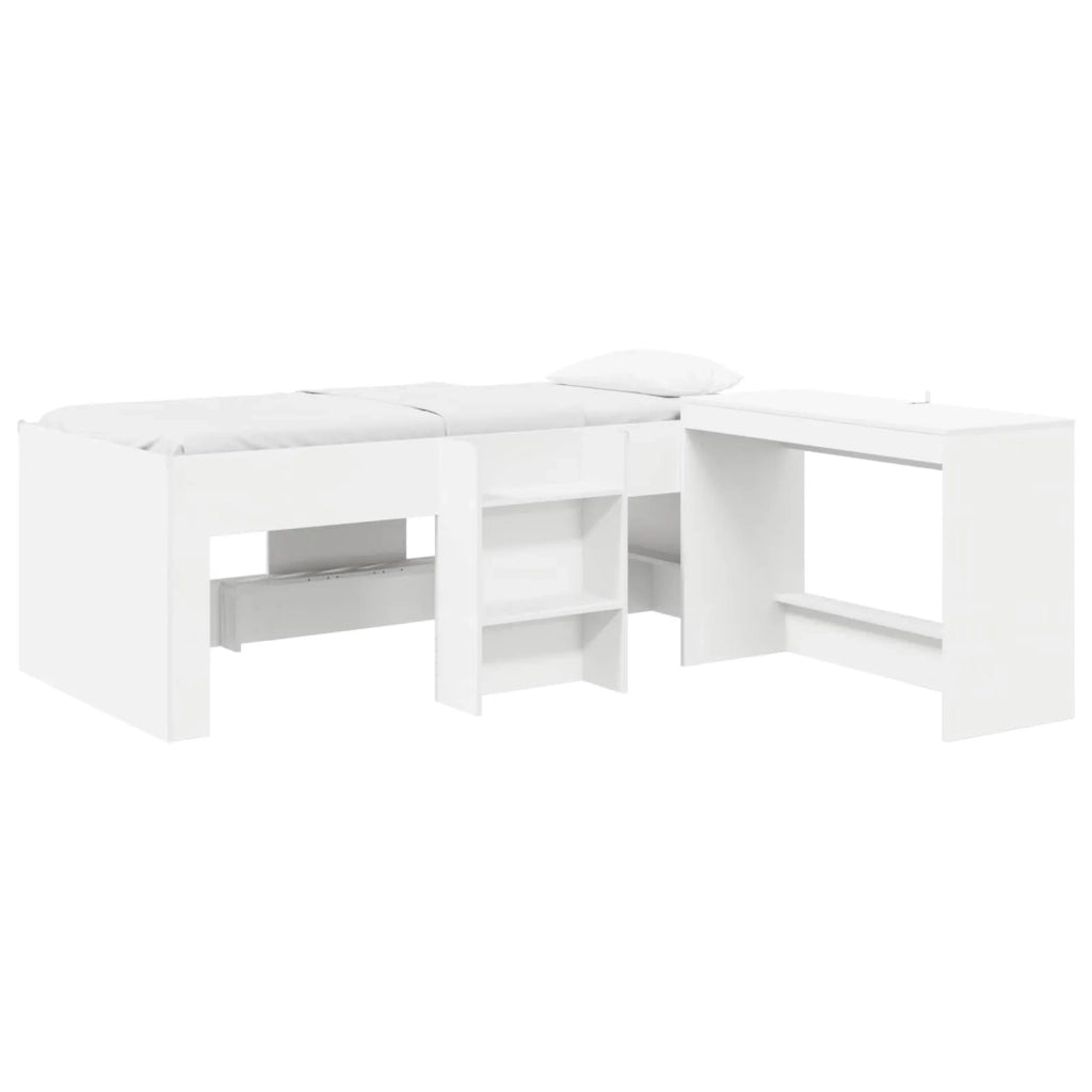 Letto alto per bambini con scrivania Bianco 75 x 190 cm 3423478