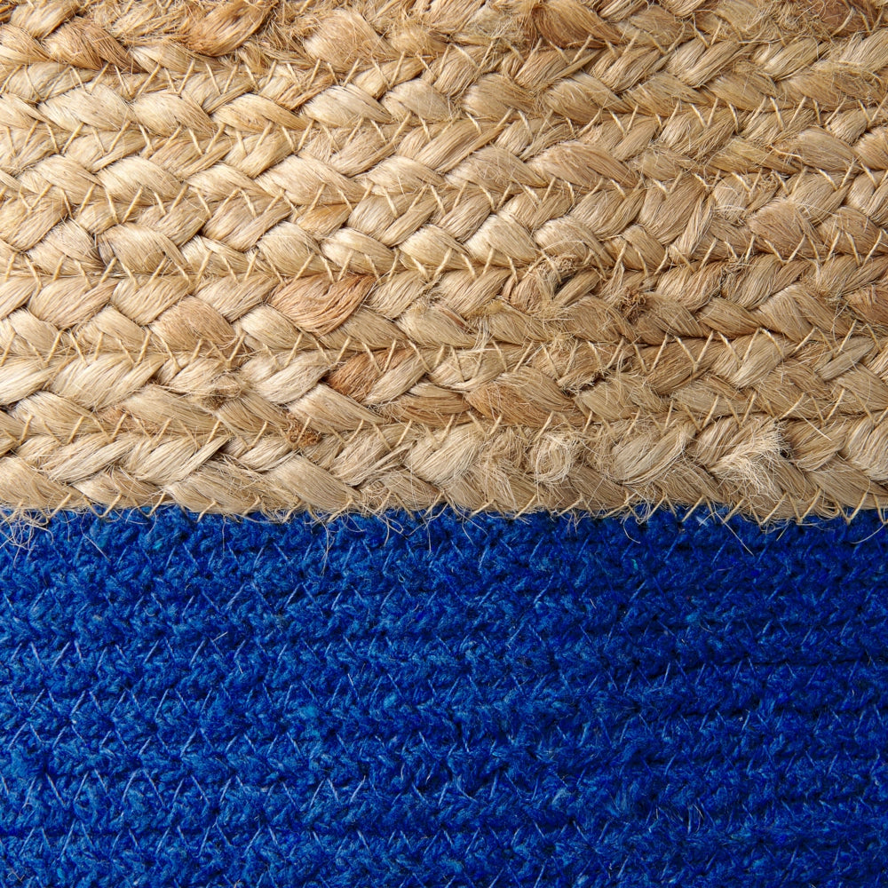 Set di 2 cestini portaoggetti in cotone iuta navy e naturale da 50 cm portabiancheria Boho