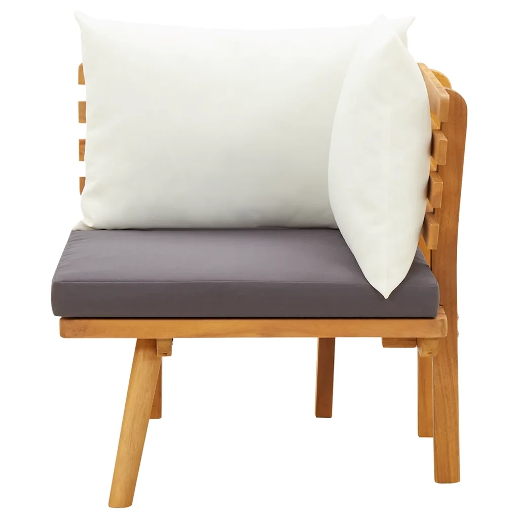 Divano Angolare da Giardino con Cuscini in Legno d'Acacia 46673