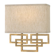 Applique Lanza Hinkley con paralume lino bronzo 2xE14