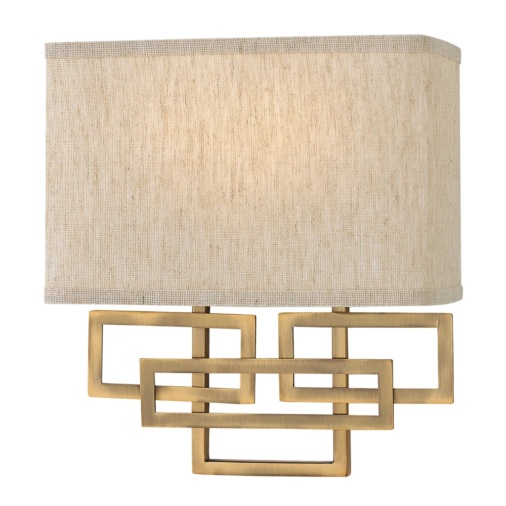 Applique Lanza Hinkley con paralume lino bronzo 2xE14