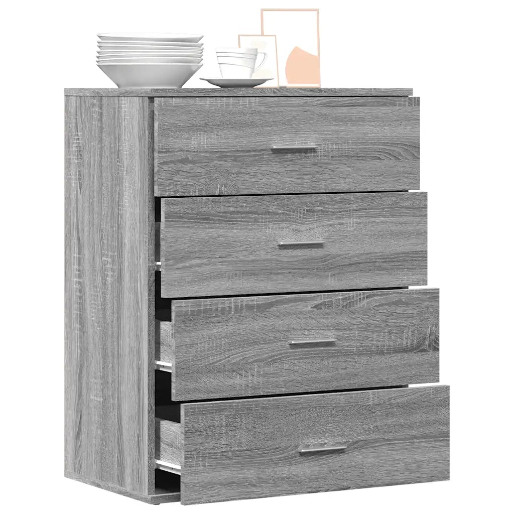 Credenza Grigio Sonoma 60x39x80 cm in Legno Multistrato 840532