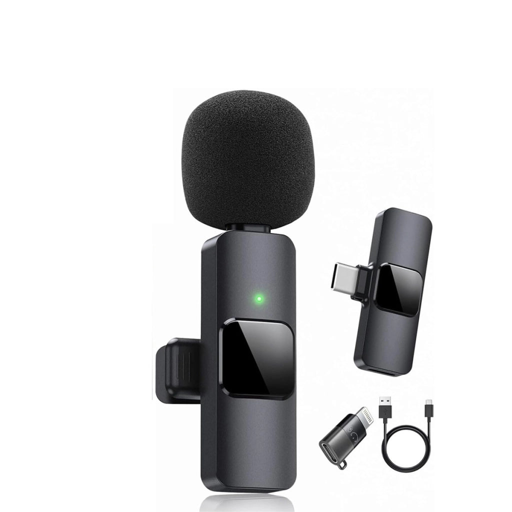 MINI MICROFONO LAVALIER SENZA FILI TYPE C LIGHTNING VIDEO REGISTRA AUDIO AS05741